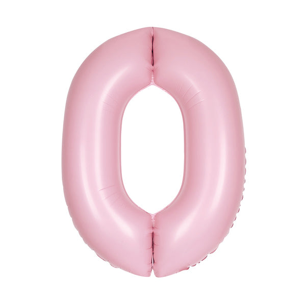 MATTE LOVELY PINK "0" NUMERAL FOIL BALLOON 86CM (34")
